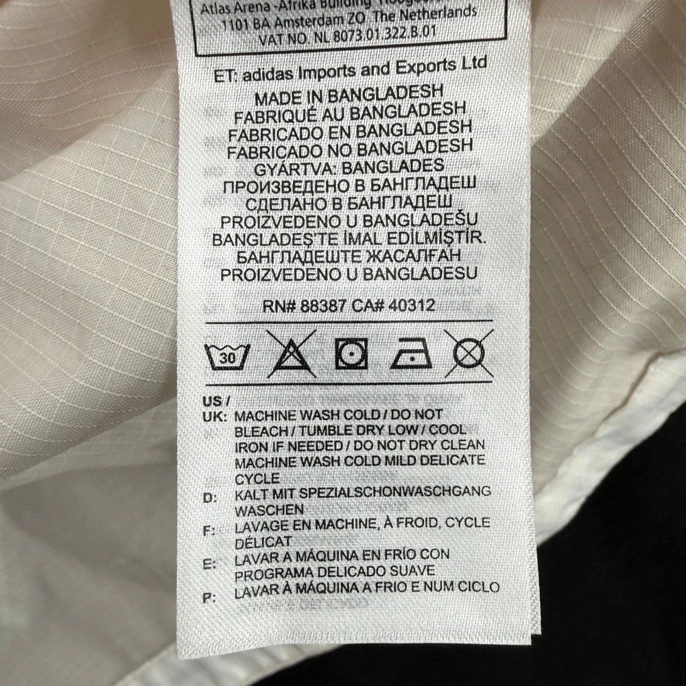 Adidas Windbreaker Jacket Mens Large White Full Zip ID WND Ripstop DZ0048